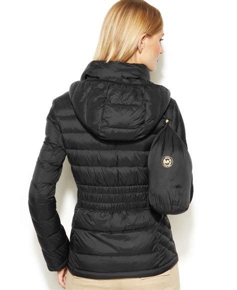 michael kors lightweight puffer jacket black|Michael Kors winter puffer jacket.